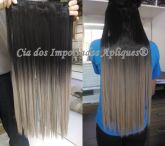 Aplique Tic Tac Californiana Ombre Hair Castanho Escuro/Loiro Cinza 130g -65 cm