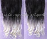Aplique Tic Tac Californiana Ombre Hair Castanho Escuro Pontas Platinadas (2T613)