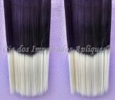 Alongamento Aplique Tic Tac Californiana Ombre Hair Preto/Platinado 130g - 65 cm (BLACKT613)