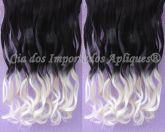Alongamento Aplique Tic Tac Californiana Ombre Hair Preto/Platinado 130g - 65 cm (BLACKT613)